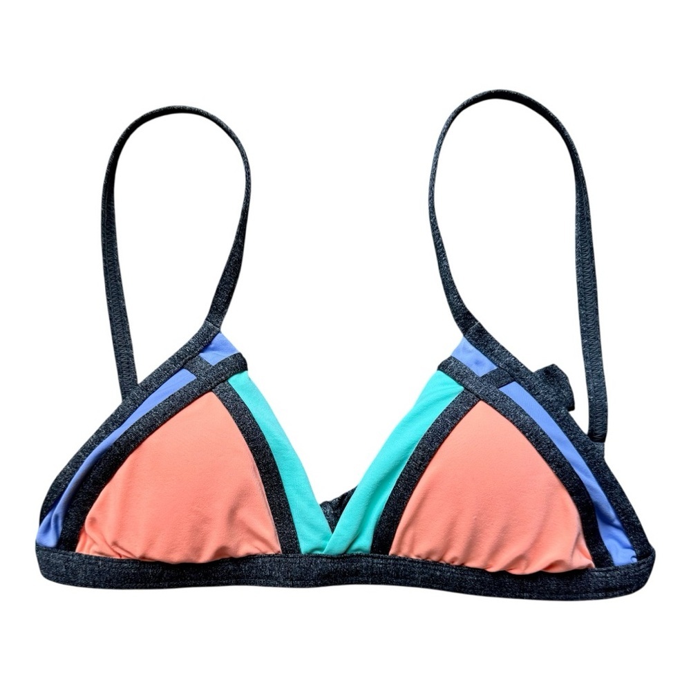 Maaji Cantaloupe Collage Reversible Bikini Top Medium